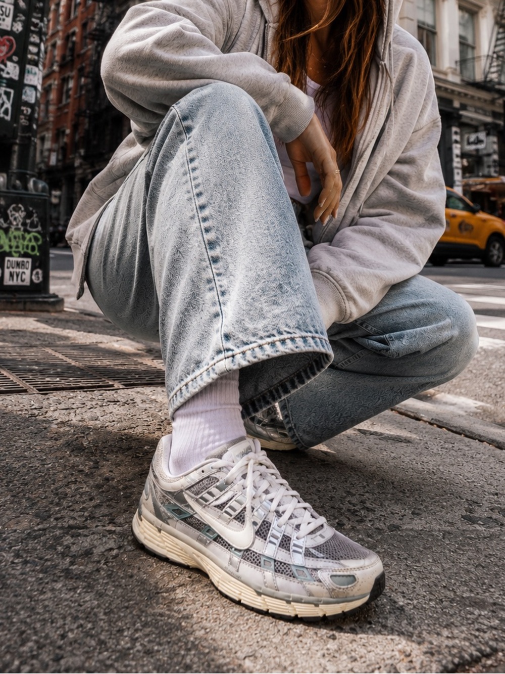 Nike P-6000 sneakers in white and gray